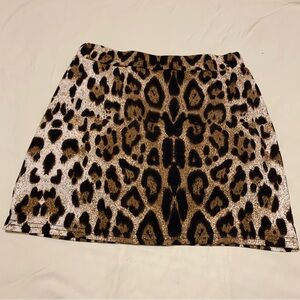 Leopard Print Mini Skirt Small Skort Shorts  Lightweight Stretchy